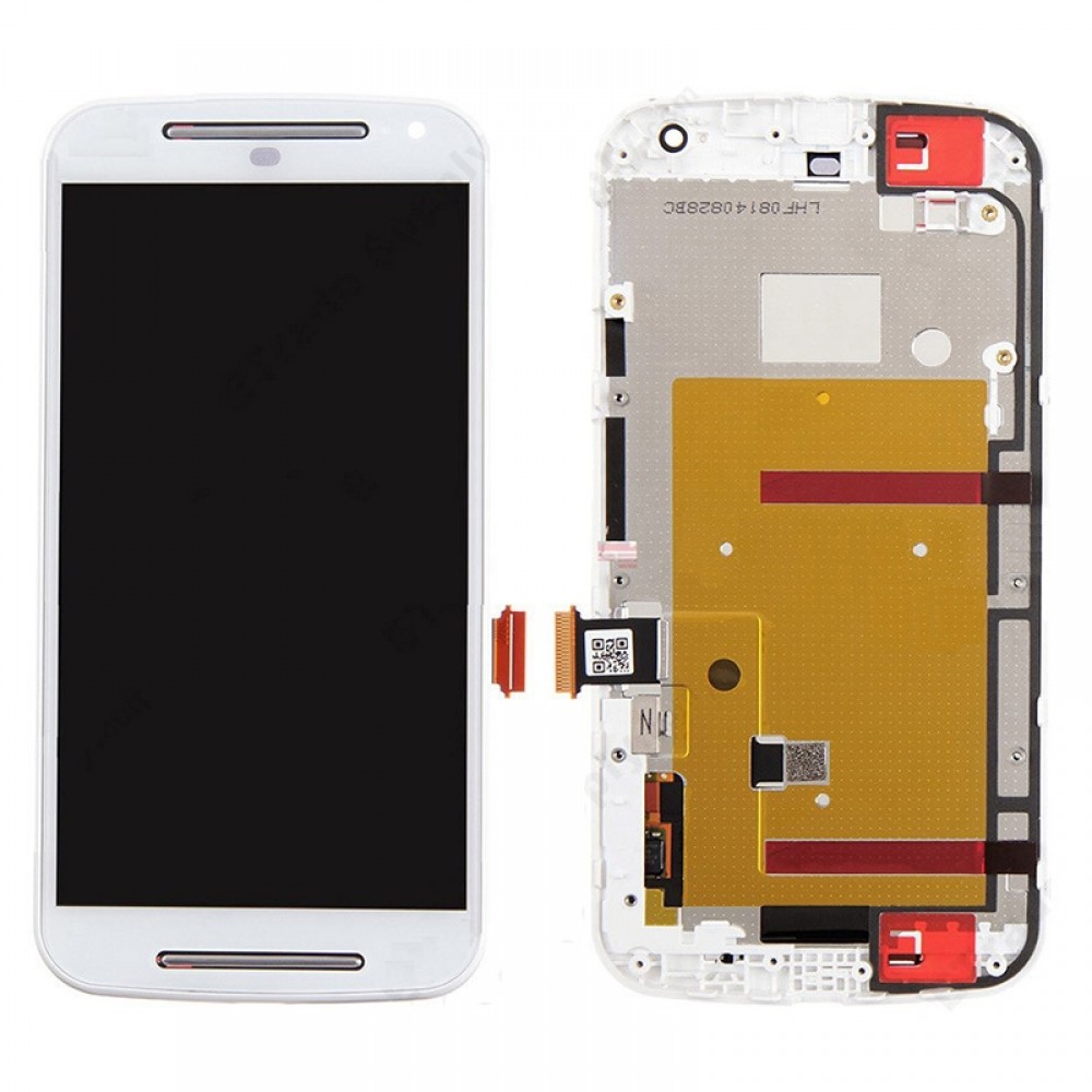 3 in 1 (LCD + Frame + Touch Pad) Digitizer Assembl for Motorola Moto G2(White) Other Replacement Parts Motorola Moto G2